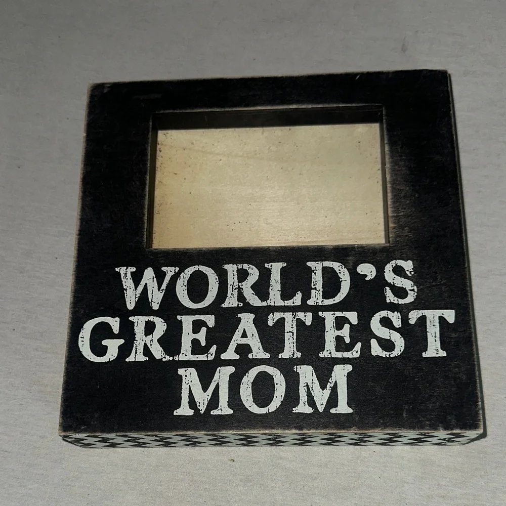 Home. World's Greatest Mom Black Photo Frame.